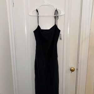 NWT - Equipment Femme, Silk Black Midi Dress